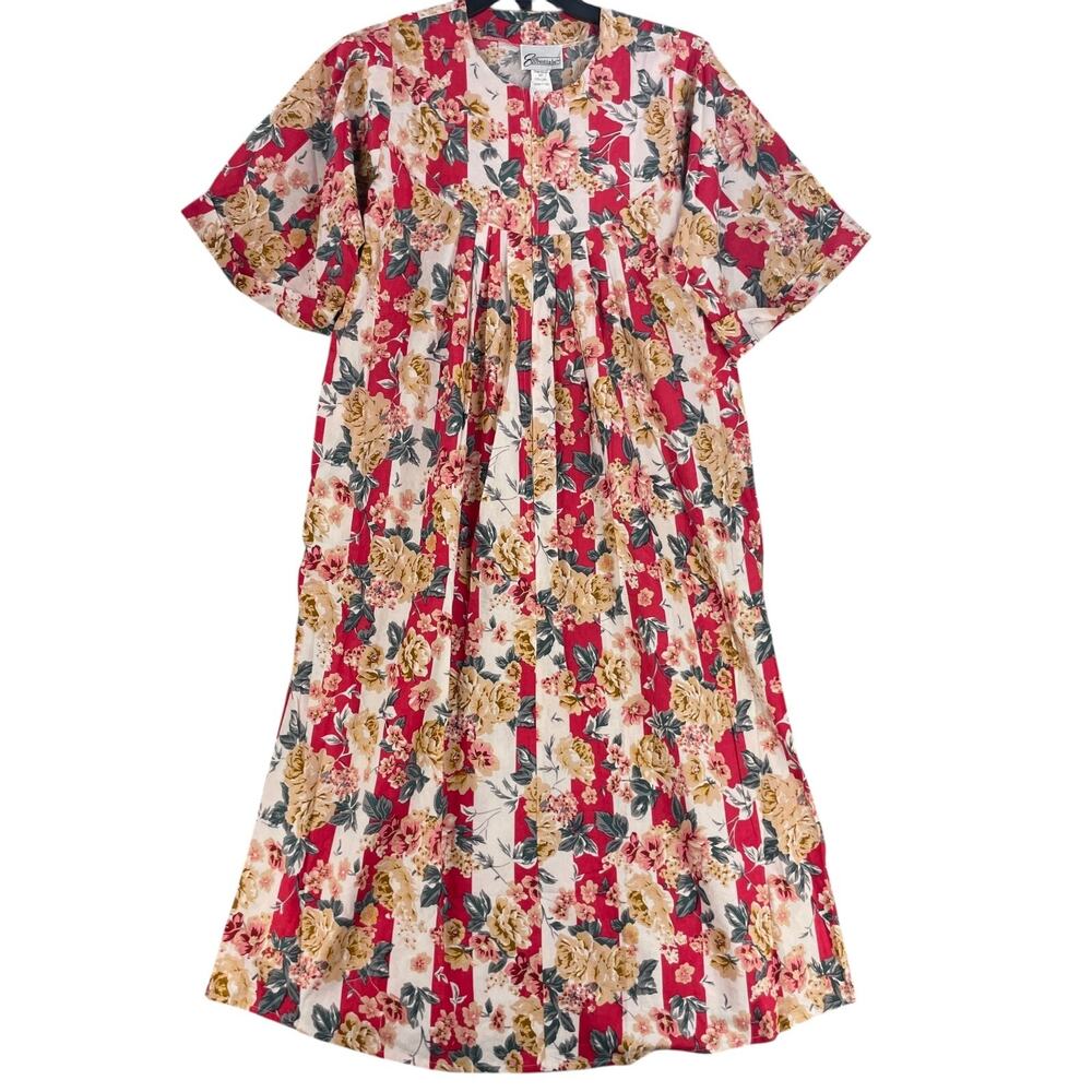 Easy Essentials House Dress Womens Mumu S Cotton Floral Zip Lounge Colorful